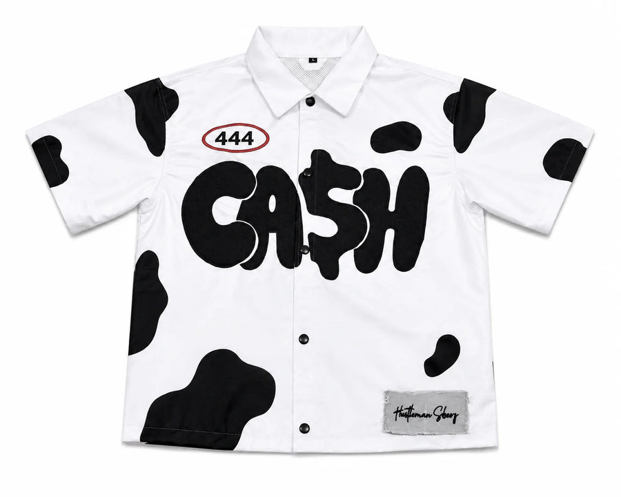 White Cash Cow Short Sleeve Wind Breaker